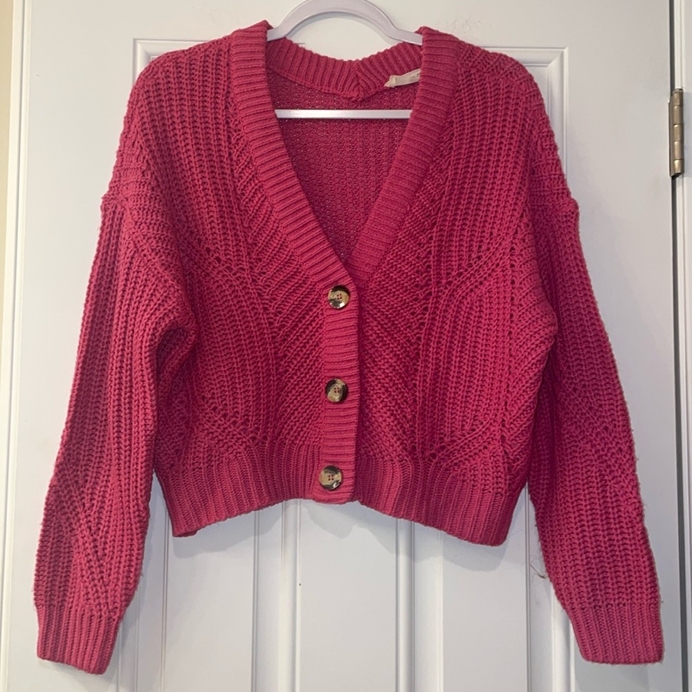 Pink Oversized Cardigan Sz S/M
